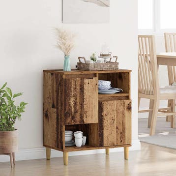 vidaXL Dressoir Oud hout 35 x 60 x 70 cm Bewerkt hout, Huis en Inrichting, Kasten | Dressoirs, Verzenden, Nieuw, Overige houtsoorten