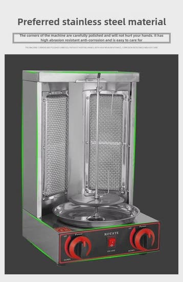 Professionele RVS Kebab & Doner Grill - Automatisch Roterend, Verzenden, Nieuw
