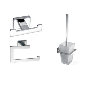 Sani Royal Toilet Accessoire Set Vierkant Chroom, Doe-het-zelf en Verbouw, Nieuw
