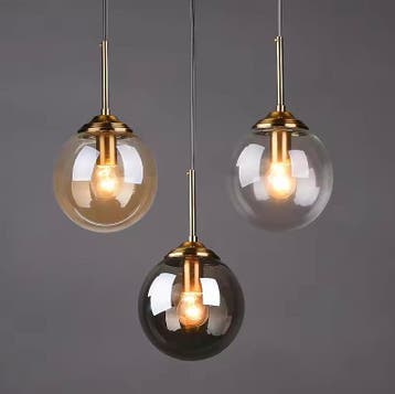 Hanglamp Gold Eettafel Bollen van Glas | Luxe Amber Glas, Verzenden, Nieuw, Glas