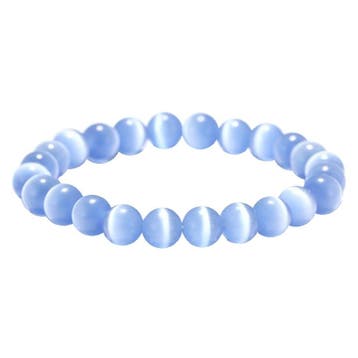 Fako Bijoux - Armband - Cats Eye - Kattenoog - Lichtblauw, Verzenden, Nieuw