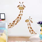 Grote muur- of deur stickerset 2 Giraffen, Verzenden, Nieuw, Wanddecoratie
