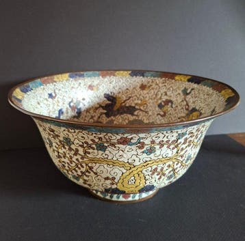 Kom - Metaal - Chinese cloisonné kom.