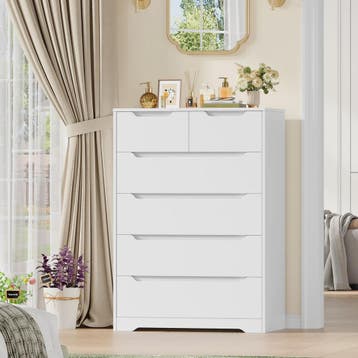 Stijlvolle Witte Commode met 6 Lades - Veelzijdige Opbergkas, Verzenden, Nieuw