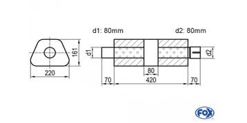 FOX Uni-geluiddemper trapeziumvormig met kamer + sok - Afwij, Verzenden, Nieuw