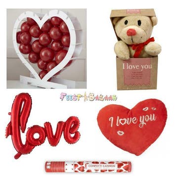 Valentijn Versiering Ballonnen Slingers Beertje Kaart Kaars, Ophalen of Verzenden, Nieuw, Versiering, Valentijn of Romantisch