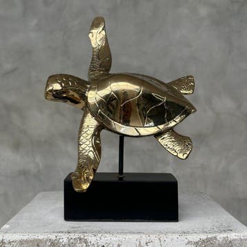 sculptuur, NO RESERVE PRICE - Turtle on a Stand Bronze, Antiek en Kunst