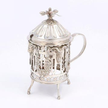 Mosterdpot - Pot - 812.5 zilver, Antiek en Kunst