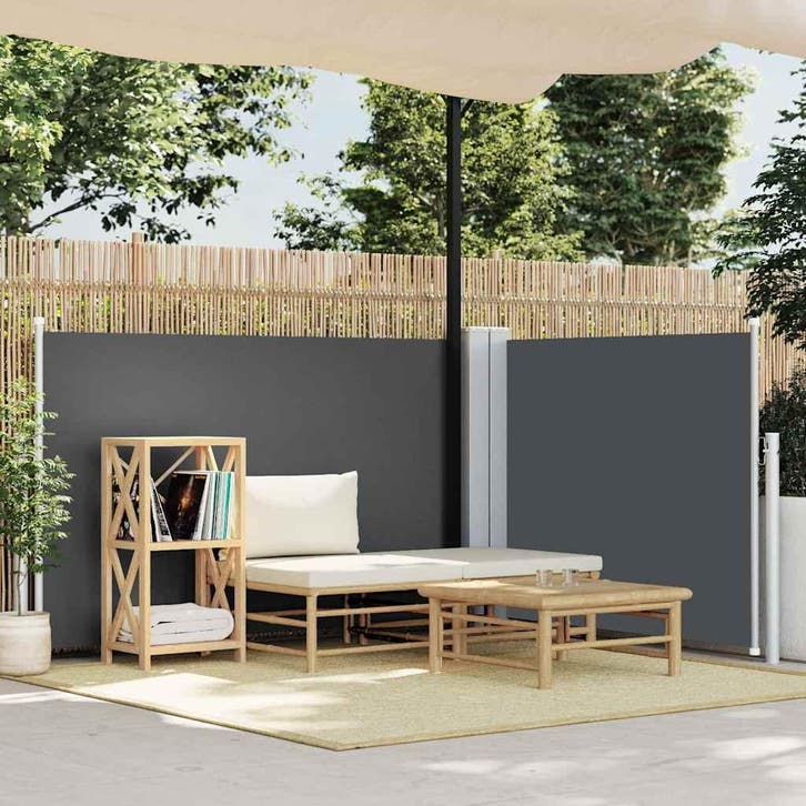 vidaXL Windscherm uittrekbaar 120x600 cm antraciet, Tuin en Terras, Zonneschermen, Nieuw, Verzenden