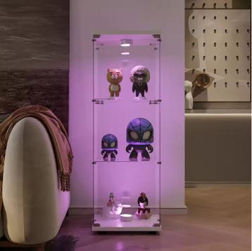 Glazen Vitrinekast met LED – 3 Lagen, 125×42×36 cm, Huis en Inrichting, Kasten | Vitrinekasten, Verzenden, Nieuw