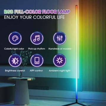 Moderne RGB LED Hoeklamp met Muziek Sync & 16 Miljoen Kleure, Verzenden, Nieuw