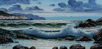 Bruno Di Giulio (1943) - Mareggiata ad Amalfi (costiera
