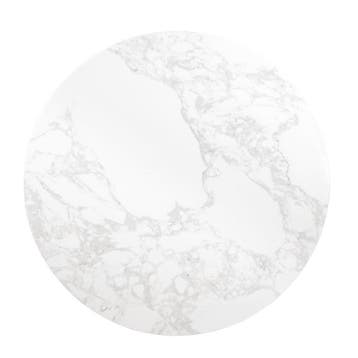 Rond Bolero tafelblad met wit marmereffect 600 mm, Verzenden, Nieuw in verpakking