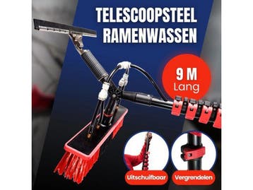 Aqualitá® Telescoopsteel Ramenwassen 9M - Telescopisch -, Verzenden, Nieuw