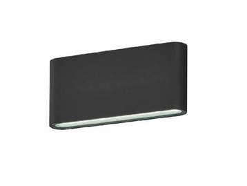 Veiling - 4x 12W LED Wandlamp duo licht zwart warm wit water, Nieuw