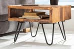 Handgemaakte bijzettafel SCORPION 45cm Sheesham Hairpin, Ophalen of Verzenden, Nieuw