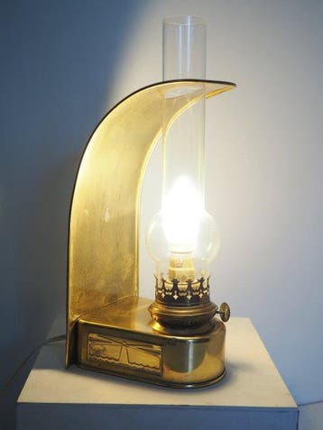 Den Haan Rotterdam - Wandlamp - Messing, Glas - Nautische, Antiek en Kunst