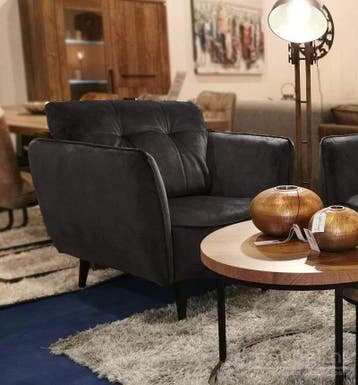 Fauteuil Akker - fauteuils - Antraciet, Nieuw, Stof