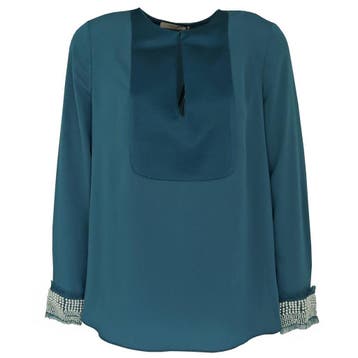 Twinset • caribbean blauwe blouse • 36 (IT42), Twinset, Nieuw, Maat 36 (S), Verzenden
