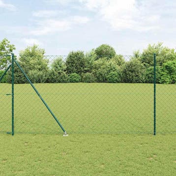 vidaXL gaashek met grondpennen 10 x 1,6 m PVC-Coated Staal, Verzenden, Nieuw, IJzer