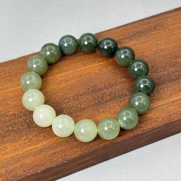 Snijwerk, Natural Jade Bracelet - 12 mm - Gecertificeerde