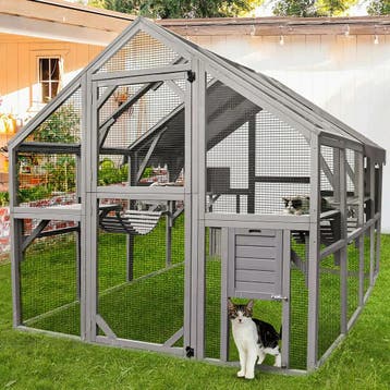 MaxxPet Kattenkooi - kattenvolière - 280x180x174cm Grijs, Dieren en Toebehoren, Verzenden, Nieuw