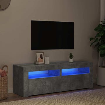 vidaXL Tv-meubel met LED-verlichting 120x35x40 cm betongrijs, Huis en Inrichting, Minder dan 50 cm, Verzenden, Nieuw, Minder dan 100 cm