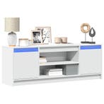vidaXL Tv-meubel met LED 139,5x34x50 cm bewerkt hout wit, Verzenden, Nieuw, Overige houtsoorten