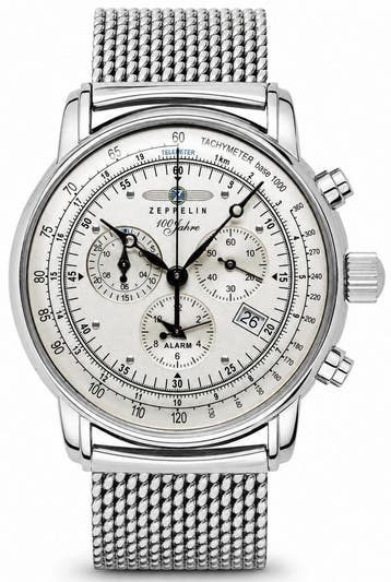 Zeppelin 7680M-1 100 Jahre Zeppelin chronograaf horloge 42, Overige merken, Staal, Verzenden, Polshorloge