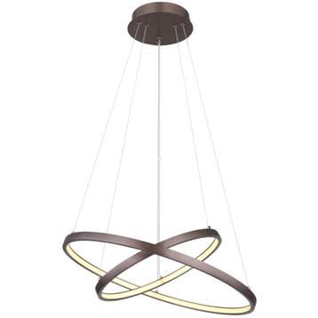 2dekans | Globo Ralph Hanglamp 42W LED – Bruin/Wit – 2, Ophalen of Verzenden, Zo goed als nieuw