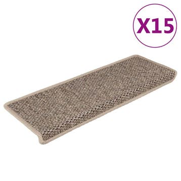 vidaXL Trapmatten zelfklevend 15 st sisal-look 65x21x4 cm, Verzenden, Nieuw