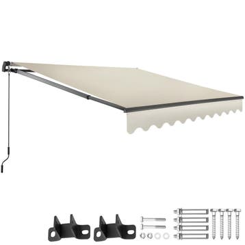 Zonnescherm Ornella met wandhouder - 250 x 200 cm, beige, Tuin en Terras, Zonneschermen, Verzenden, Nieuw