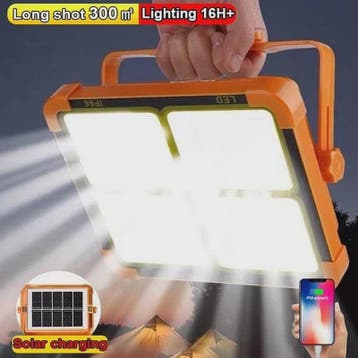Draagbare Zonne-energie Campinglamp met Statief - Oplaadbaar, Verzenden, Nieuw