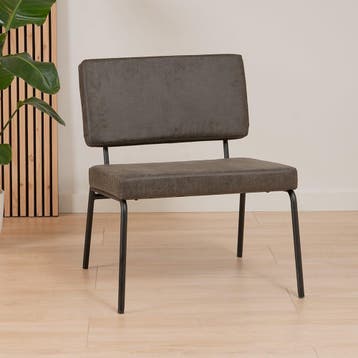50% Korting: Industriële fauteuil Espen antraciet eco-leer, Huis en Inrichting, Ophalen, Zo goed als nieuw, Leer, Industrieel