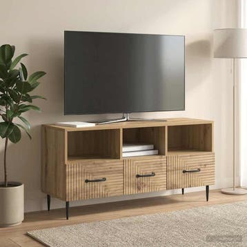 vidaXL TV-kast 102 x 34,5 x 50 cm Artisanaal eiken Bewerkt, Minder dan 50 cm, Verzenden, Nieuw, Minder dan 100 cm