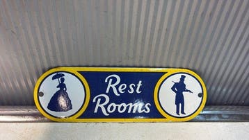Rest Rooms – Vintage Style Advertising Sign – Americana –