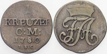 1 Kreuzer 1780 Iec Sachsen-albertinische Linie Friedrich..., Verzenden