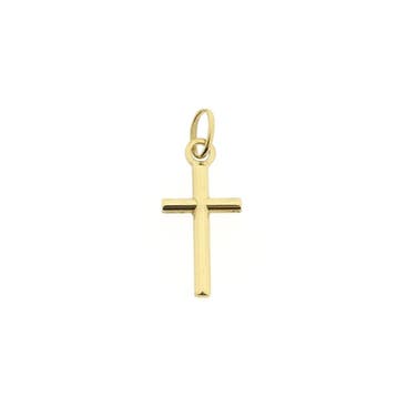 Gouden hanger van een kruis (Hanger of bedel), Ophalen of Verzenden, Gebruikt, Goud, Overige merken