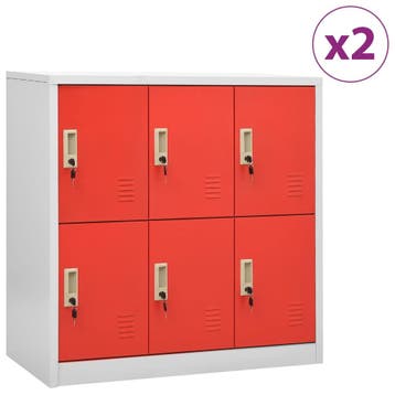 vidaXL Lockerkasten 2 st 90x45x92,5 cm staal lichtgrijs en, Huis en Inrichting, Kasten | Lockerkasten, Verzenden, Nieuw