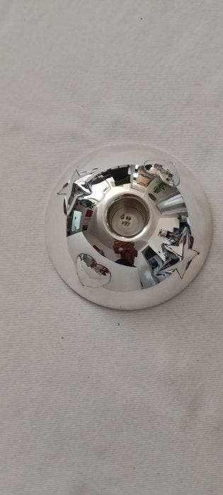 Kaarsenstandaard met oor - .925 zilver - Sterren en harten