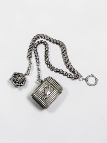 Zonder minimumprijs - Borstornament Zilver - Albert chain +