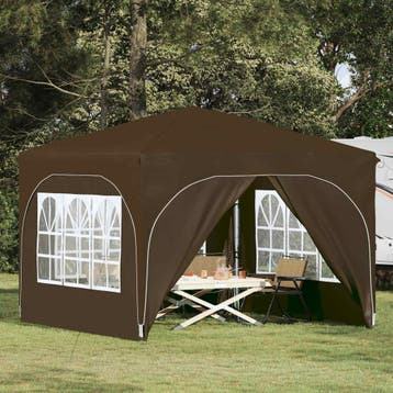 vidaXL Pop-up partytent 290 x 290 x 245 cm Taupe, Verzenden, Nieuw, Partytent