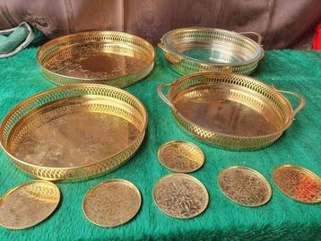 Scandia Guld/Gold - Presenteerblad (11) - Verguld, Glas -