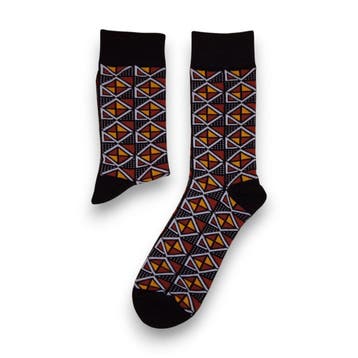 Afrikaanse sokken / Afro sokken / Kente sokken - Kastanjebru, Ophalen of Verzenden, Nieuw