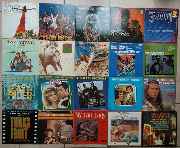 Various Original Soundtracks, 2x box and 18 LPs with, Cd's en Dvd's, Vinyl Singles