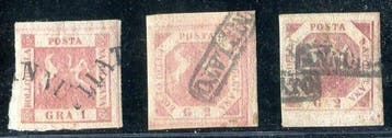 Italiaanse oude staten - Napels 1858 - Exemplaren zonder, Gestempeld