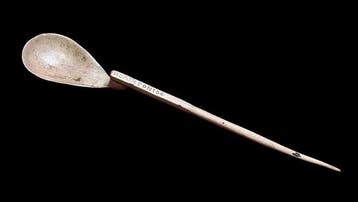 Oud-Romeins Zilver Lepel met Griekse inscriptie, Antiek en Kunst