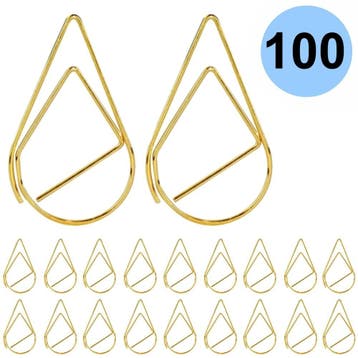 Fako Bijoux - 100x Paperclip Druppel Goud - Druppelvormige, Verzenden, Nieuw