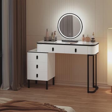 Moderne Kaptafel met LED Verlichting, Verstelbare Spiegel en, Verzenden, Nieuw