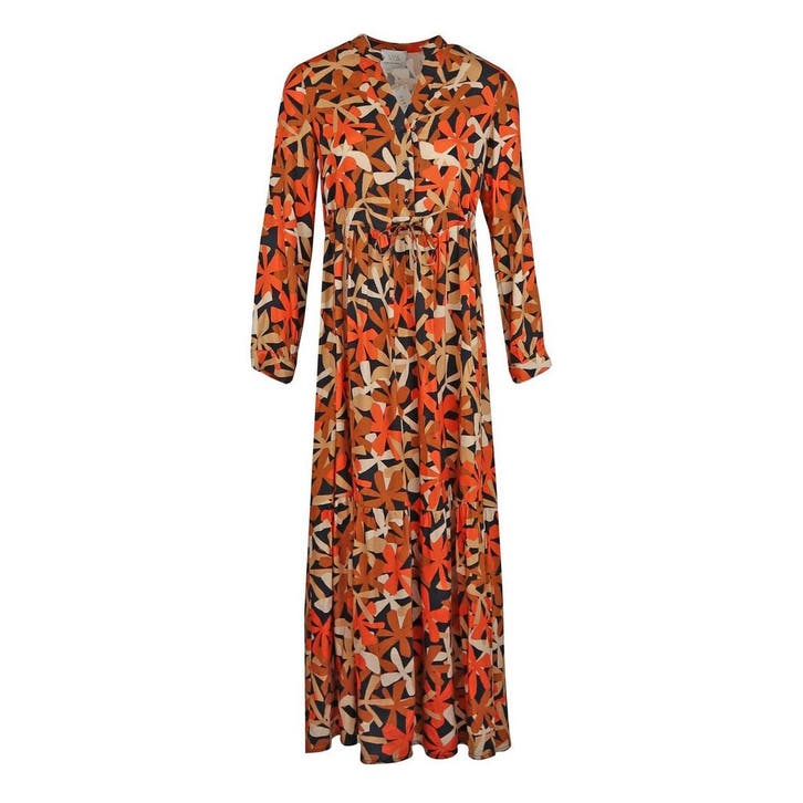 Verysimple • maxi jurk in oranje bruin • 36 (IT42), Kleding | Dames, Jurken, Bruin, Nieuw, Maat 36 (S), Verzenden